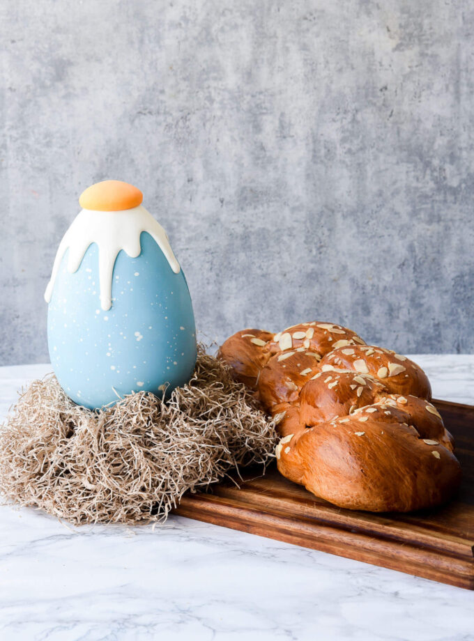 Easter egg and tsoureki
