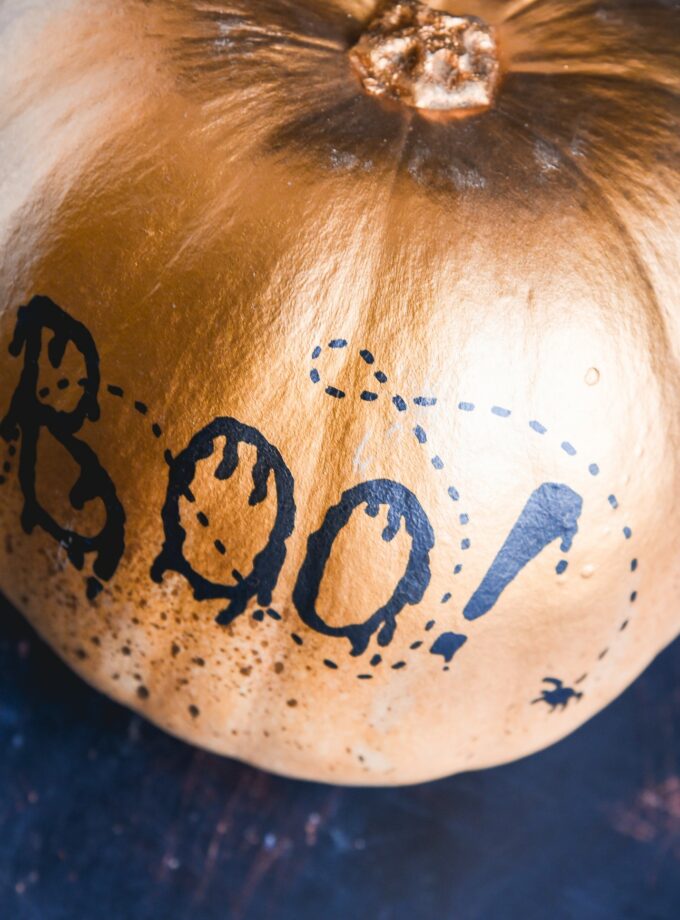 Boo Pumpkin Hand-Painted