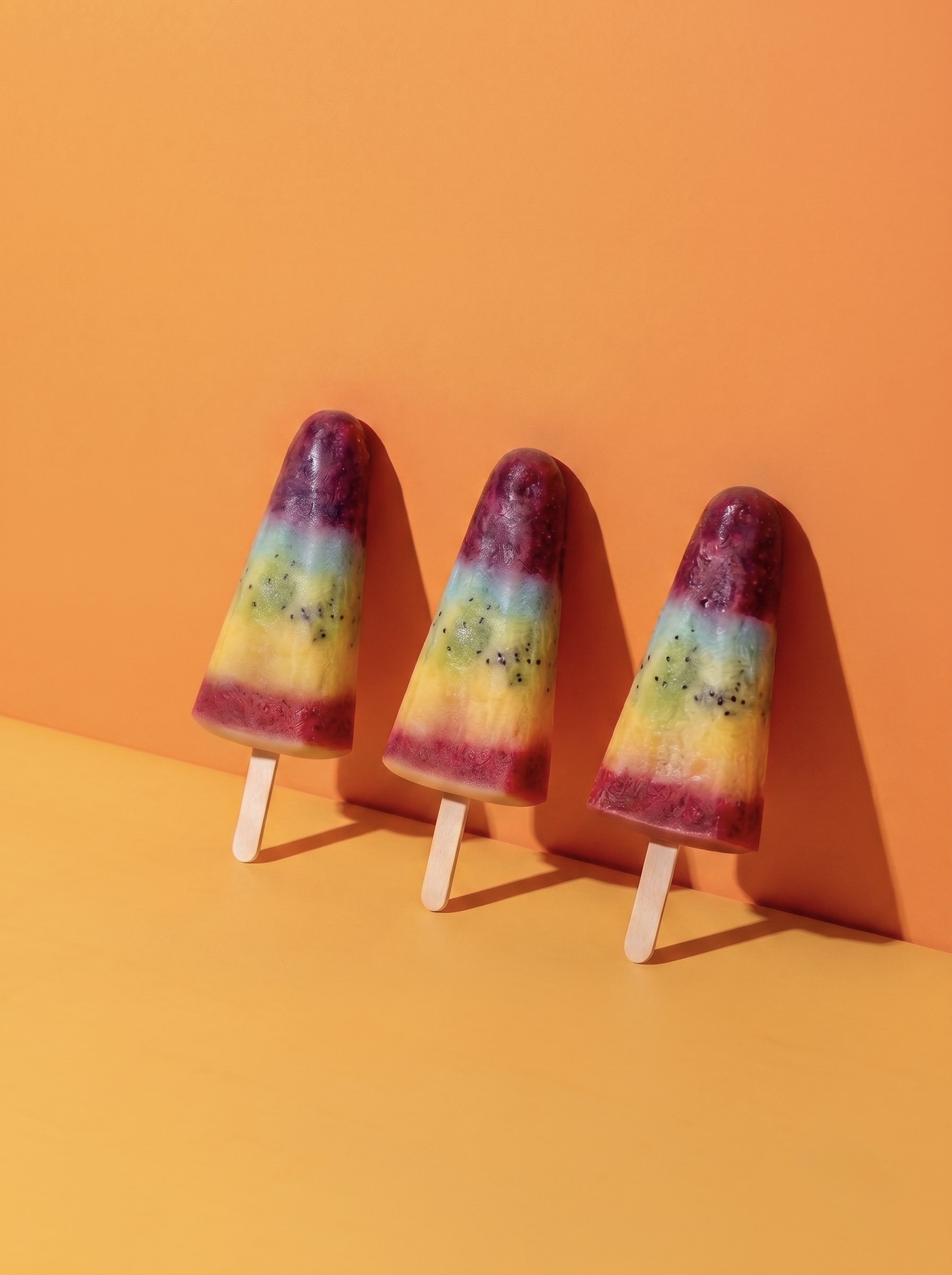 3 Rainbow popsicles